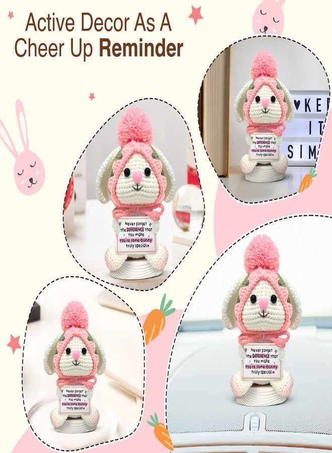 Gossby Positive Bunny Crochet - NEVER FORGET THE DIFFERENCE YOU MAKE - Inspirational Gift for Women - Christmas, Birthday, Emotional Support, Positive Energy Gift for Friend, Coworker, Teacher, Mom - Image 4
